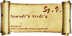 Szarvák Virág névjegykártya